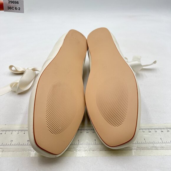 FSJ White Flat Pumps Square Toe Slip On Lace Up Party Dress Shoe for Shoe - Picture 6 of 7